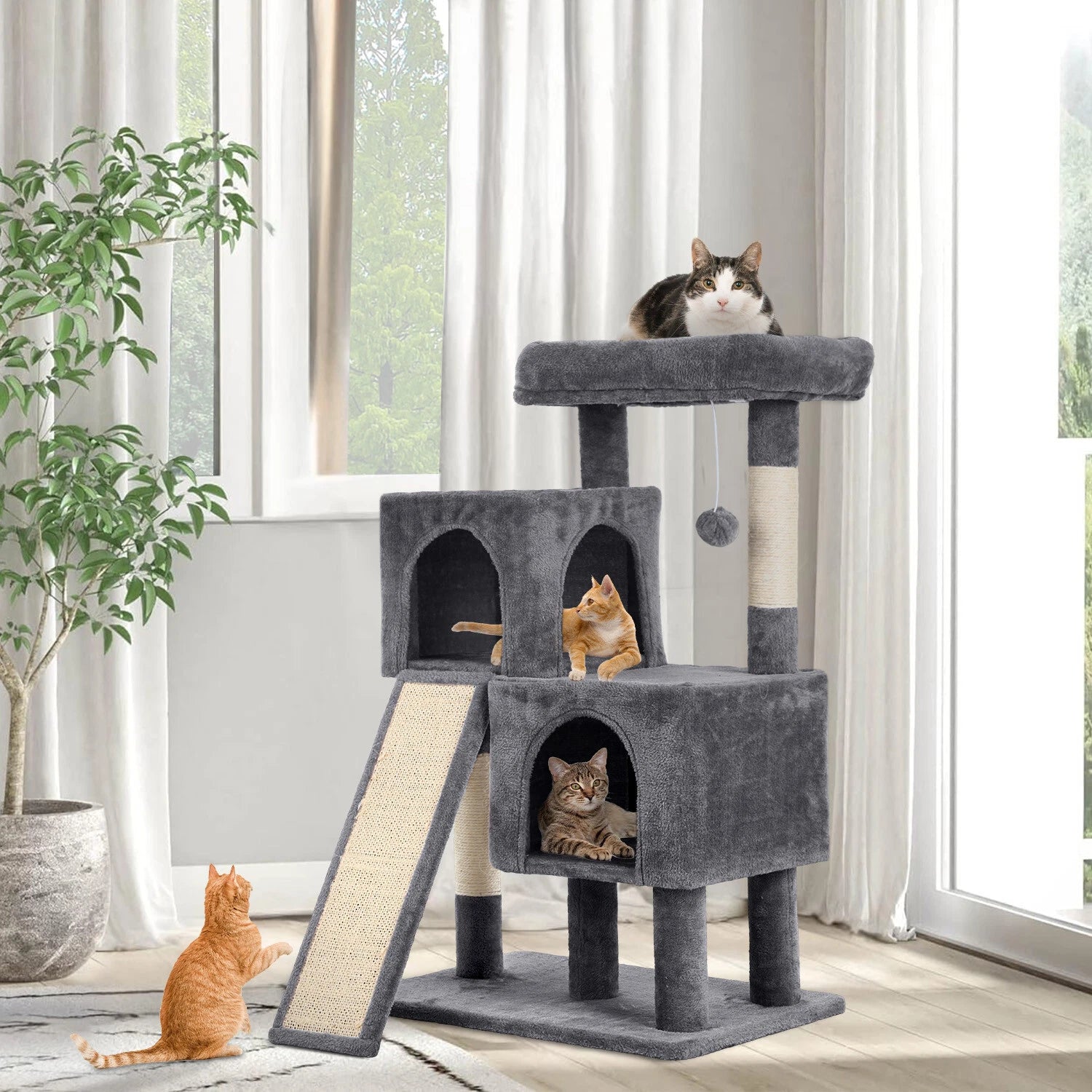 Cat Tree for Indoor Cats 36 Inches Cat Tower Multi-Level Indoor Cat Play Condo
