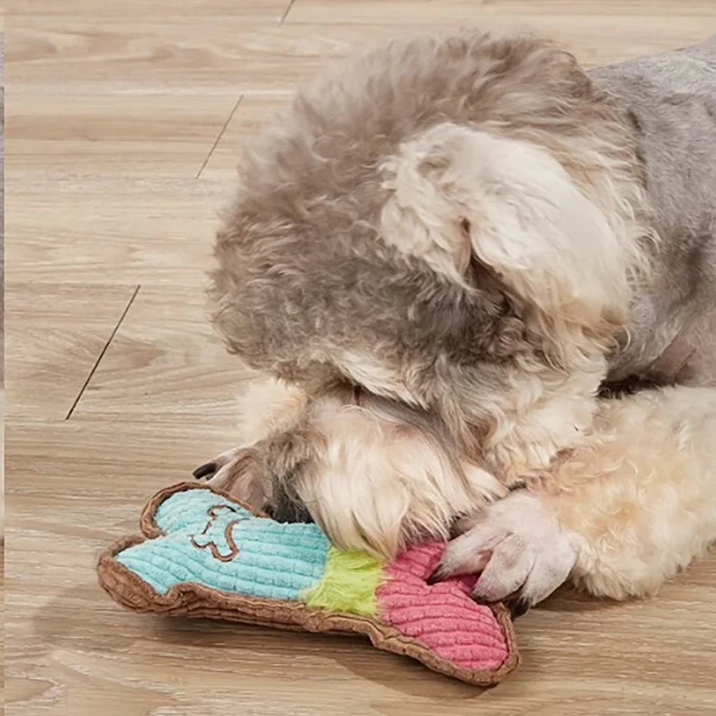 1Pc Dog Squeaky Toys, Bones Plush Dogs Chew Toy for Small Medium Breed Puppy Agg